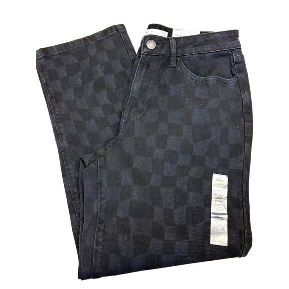 Sonoma Goods for Life Black Checker High Rise Straight Jeans Size 9/29W - Picture 3 of 12